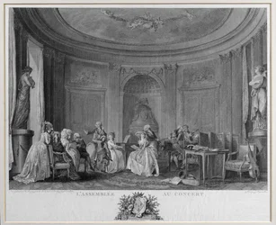 The Assembly at the Concert, engraved by Francois Nicolas Barthelemy Dequevauviller